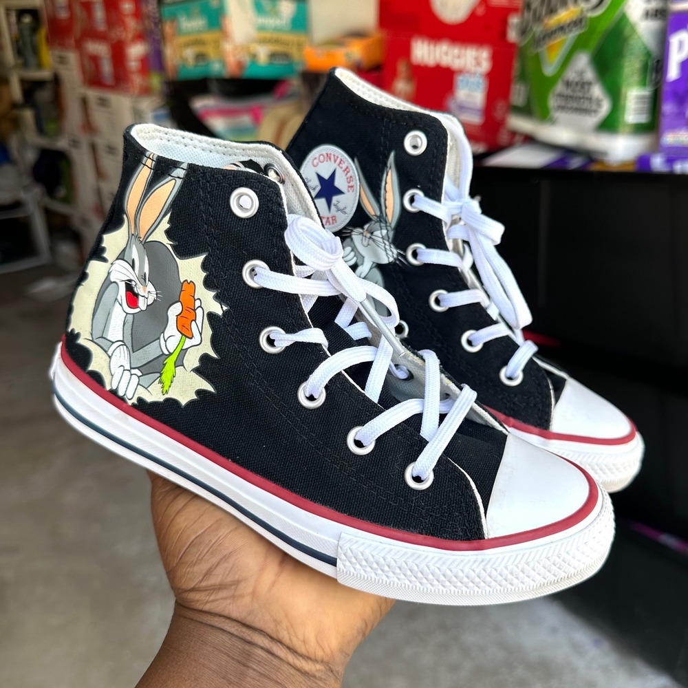 Converse Chuck Taylor Bugs Bunny 80th Anniversary High Top Sneakers Kids Size 1 - Picture 13 of 13
